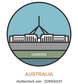 Canberra. Sities and towns in Australia. Flat landmark
