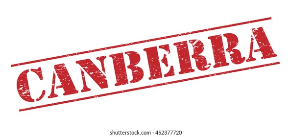 canberra vector stamp on white background