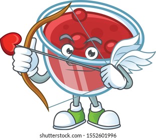 Canberries sauce icon in character shape cupid.