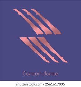 Cancan dance emblem logo sign