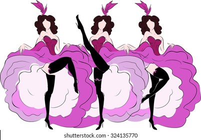 Cancan dancers sketch