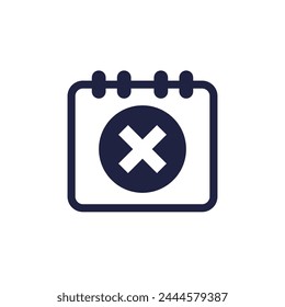 Cancel appointment icon with a calendar