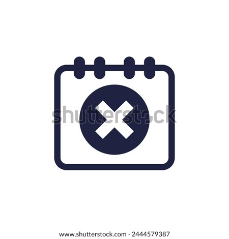 Cancel appointment icon with a calendar
