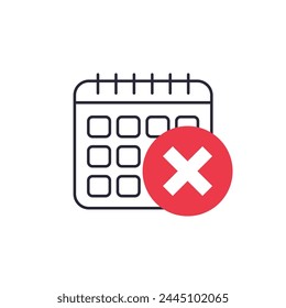 Icono de Cancelar Vector de cita con un calendario