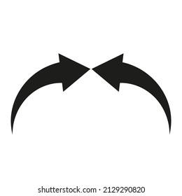Cancel arrow icon. flat style isolated on black background. Illustration