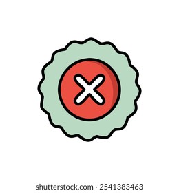 Cancel badge icon, vector illustration. Flat design style.