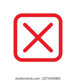 Cancel box line icon isolated on white background. Black flat thin icon on modern outline style. Linear symbol and editable stroke. Simple and pixel perfect stroke vector illustration.