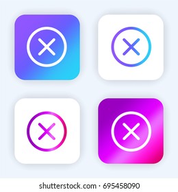 Cancel bright purple and blue gradient app icon