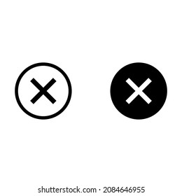 Cancel button icon for apps and web sites