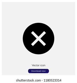 Cancel button sign icon in trendy flat style isolated on grey background, modern symbol vector illustration for web