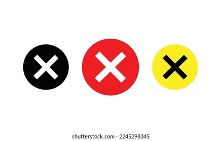 cancel button vector icon logo design on white background