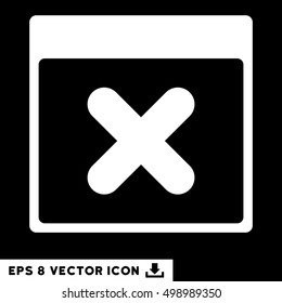 Cancel Calendar Page icon. Vector EPS illustration style is flat iconic symbol, white color.