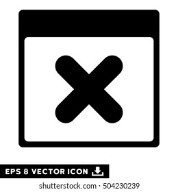 Cancel Calendar Page icon. Vector EPS illustration style is flat iconic symbol, black color.