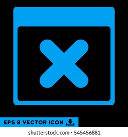 Cancel Calendar Page icon. Vector EPS illustration style is flat iconic symbol, blue color.