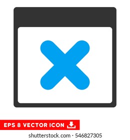 Cancel Calendar Page icon. Vector EPS illustration style is flat iconic bicolor symbol, blue and gray colors.