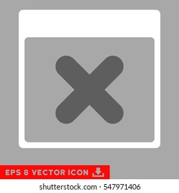 Cancel Calendar Page icon. Vector EPS illustration style is flat iconic bicolor symbol, dark gray and white colors.