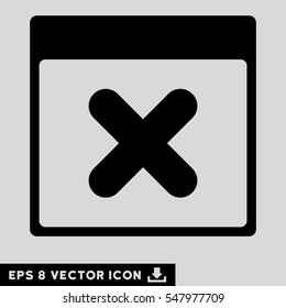 Cancel Calendar Page icon. Vector EPS illustration style is flat iconic symbol, black color.