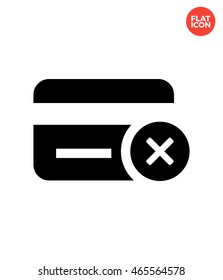 Cancel card Icon Flat Style Isolated Vector Illustration