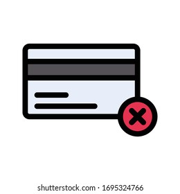 cancel card vector flat color icon 