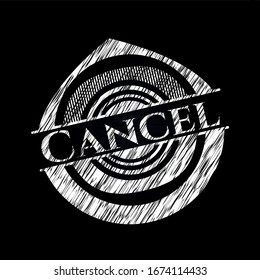 Cancelar emblema de tiza. Ilustración vectorial. Detallado.
