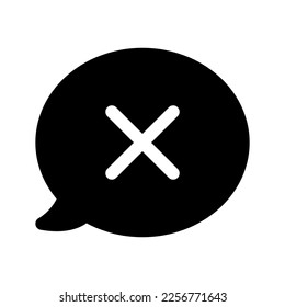 Cancelar Icono de chat Ilustración de diseño de símbolo del vector