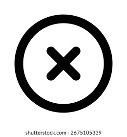 Cancel Circle Icon for UI and Signage Modular Symbol for Error, Dismissal, Exit and Removal Clean Vector Asset for Interfaces and Civic Infrastructure Platforms