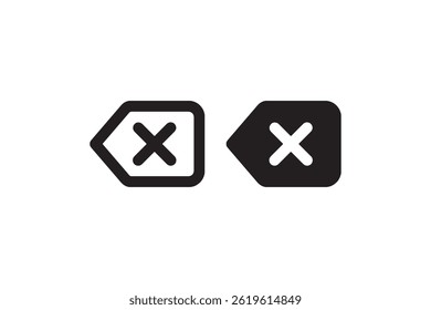 Cancel or Close Button Icon Minimal Style Vector