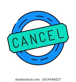 cancel close line icon vector. cancel close sign. isolated symbol illustration