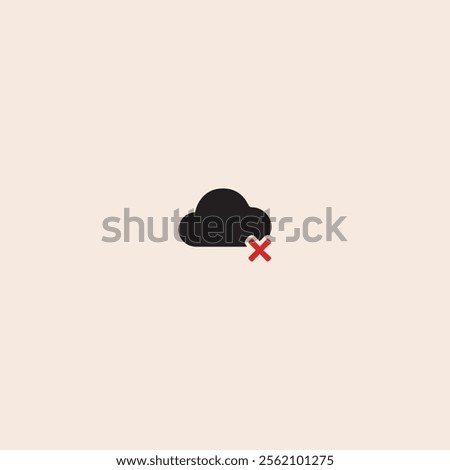 Cancel cloud icon flat vector design.