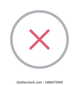 cancel colour line vector icon