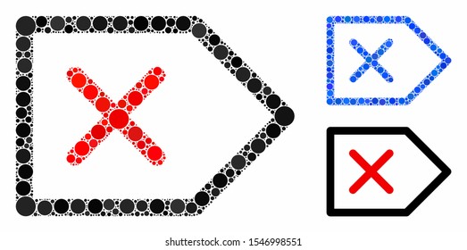 Cancel composition of round dots in different sizes and shades, based on Cancel icon. Vector round dots are combined into blue composition. Dotted Cancel icon in usual and blue versions.