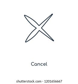 Cancel concept line icon. Linear Cancel concept outline symbol design. This simple element illustration can be used for web and mobile UI/UX.