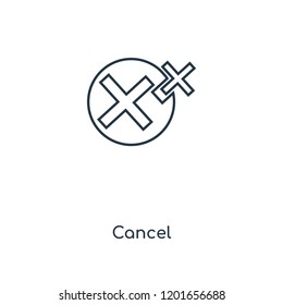 Cancel concept line icon. Linear Cancel concept outline symbol design. This simple element illustration can be used for web and mobile UI/UX.