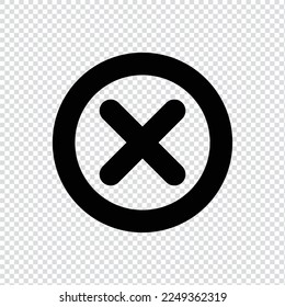 Cancel, cross, exit outline icon in transparent background, basic app and web UI bold line icon, EPS10