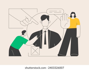 Cancel culture abstract concept vector illustration. Cancel person or community, social media platform, internet criticism, public figure, celebrity, group shaming, boycott abstract metaphor.