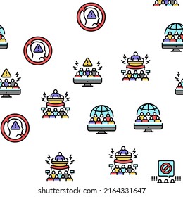Cancel Culture And Discrimination Vector Seamless Pattern Thin Line Illustration