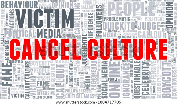 Cancel culture vector illustration word cloud\
isolated on a white\
background.