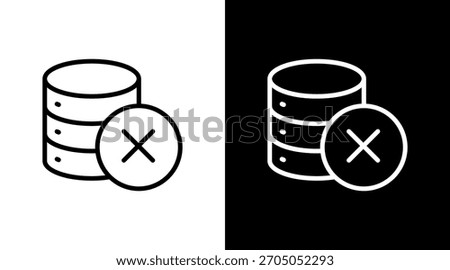 Cancel Database White Icon Set Design