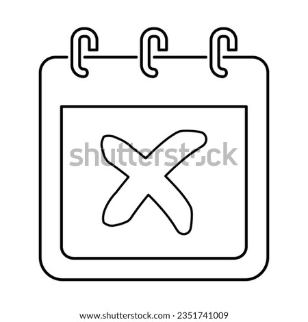 Cancel Date Icon In Outline Style