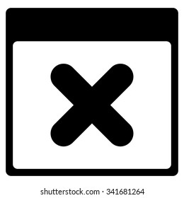 Cancel Date vector icon. Style is flat symbol, black color, rounded angles, white background.