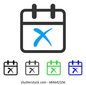 Cancel Day flat vector pictogram. Colored cancel day gray, black, blue, green pictogram variants. Flat icon style for web design.
