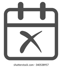 Cancel Day vector icon. Style is flat symbol, gray color, rounded angles, white background.