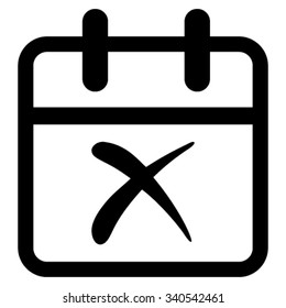 Cancel Day vector icon. Style is flat symbol, black color, rounded angles, white background.