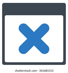 Cancel Day vector icon. Style is bicolor flat symbol, smooth blue colors, rounded angles, white background.