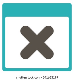 Cancel Day vector icon. Style is bicolor flat symbol, grey and cyan colors, rounded angles, white background.