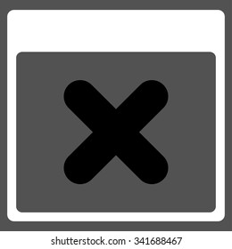 Cancel Day vector icon. Style is bicolor flat symbol, black and white colors, rounded angles, gray background.
