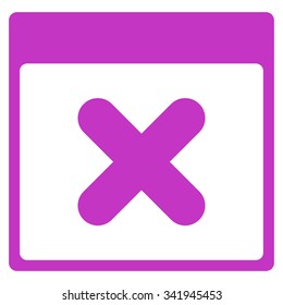 Cancel Day vector icon. Style is flat symbol, violet color, rounded angles, white background.