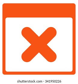 Cancel Day vector icon. Style is flat symbol, orange color, rounded angles, white background.