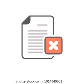 Cancel Document File Page Restricted X Icon. Cancel, Icon, Document, Paper, Data, Vector, X, App, Art, Background, Business