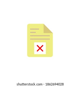 Cancelar página de archivo de documento restringida x color de icono, línea, signo de vector de contorno, pictograma de estilo lineal aislado en blanco. Símbolo, ilustración del logotipo. Píxel perfecto